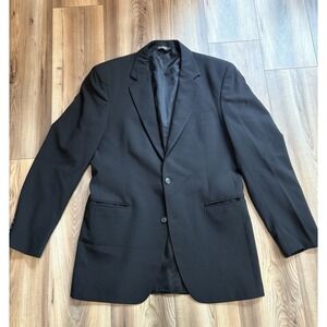 Jos. A. Banks Men's Sz 40L‎ Black 100% Wool Blazer Sports Coat Jacket